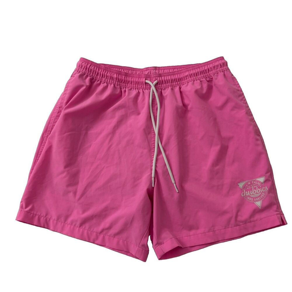 Chubbies Swim Trunks Mens Medium Pink 5.5” Inseam Lined Beach Board Shorts